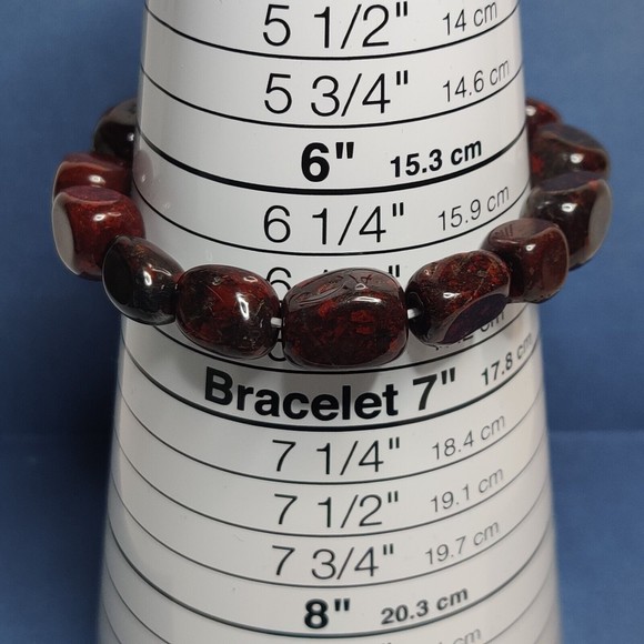 Brecciated Jasper stretch bracelet 12-15mm tumbled stones with felt pouch-NB27 - Picture 2 of 7